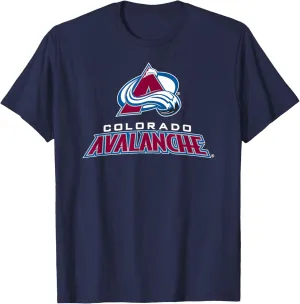 Power Play T-Shirt - Blue, Unisex-Adults/Kids, Short Sleeve, Modern Casual, Solid with Print, NHL Officially Licensed