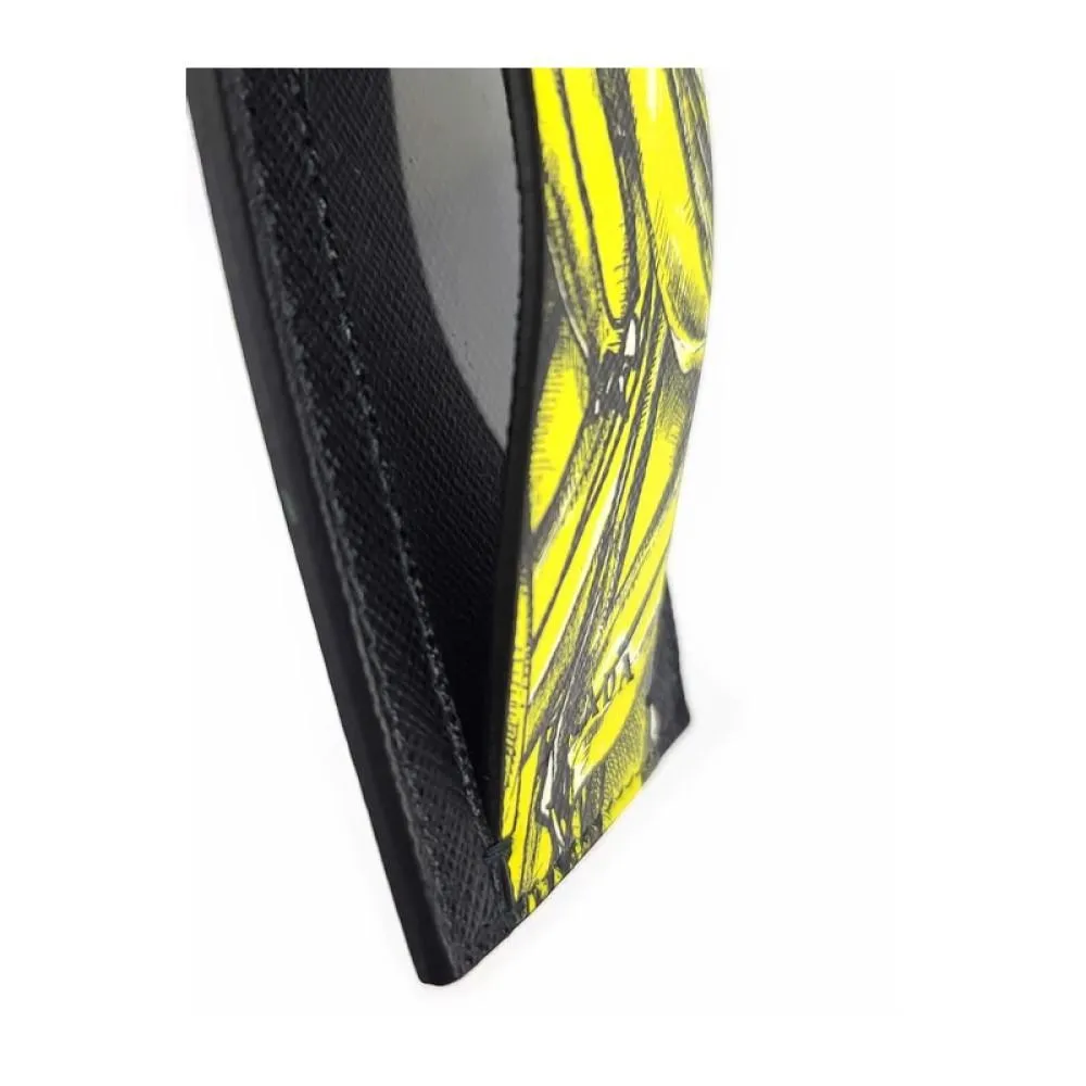 Prada Banana Saffiano Leather Name Tag Keychain Iconic Prada 1EN023