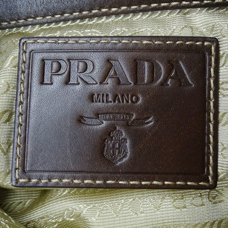 Prada Canvas Leather Shoulder Bag