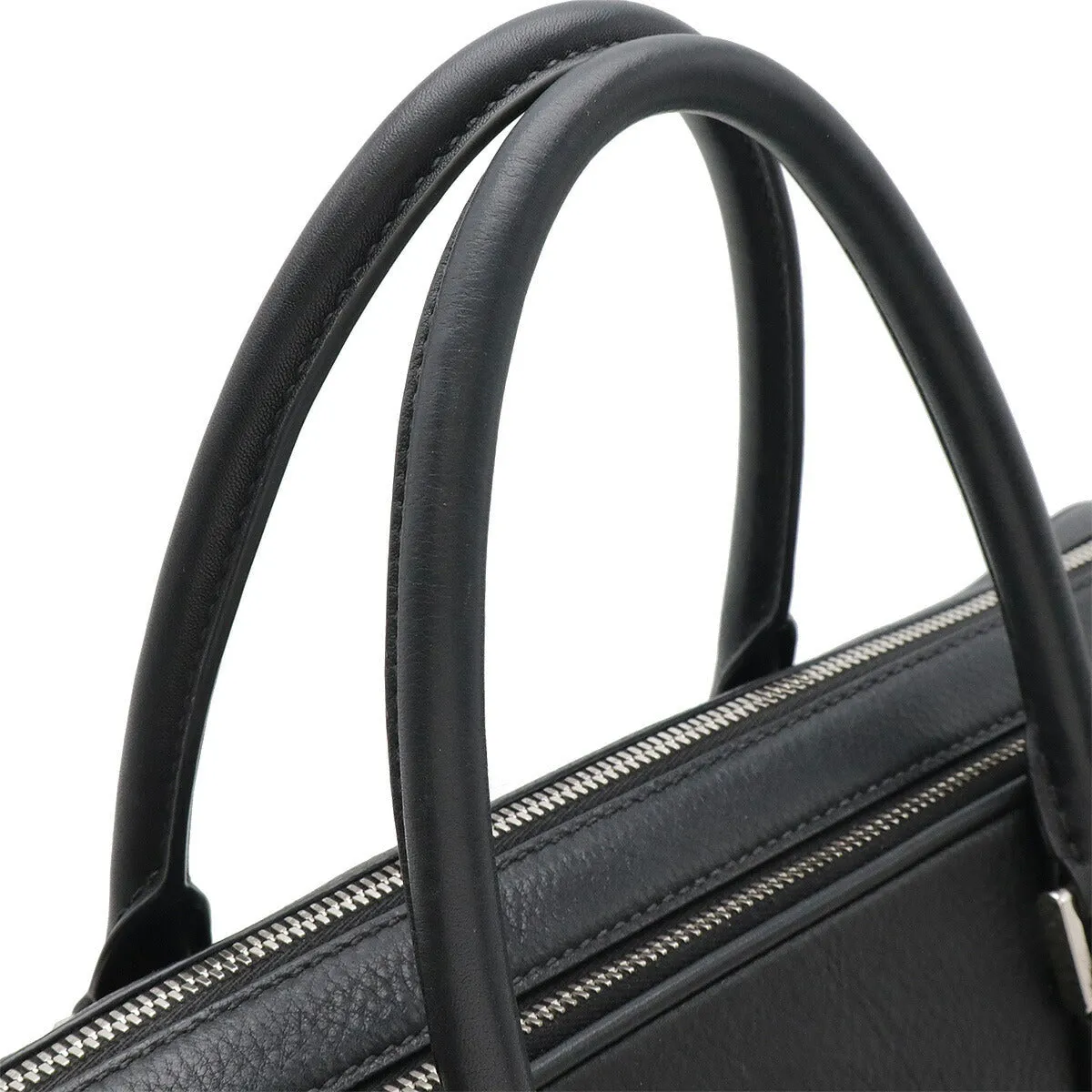 Prada Leather Triangle Logo Briefcase