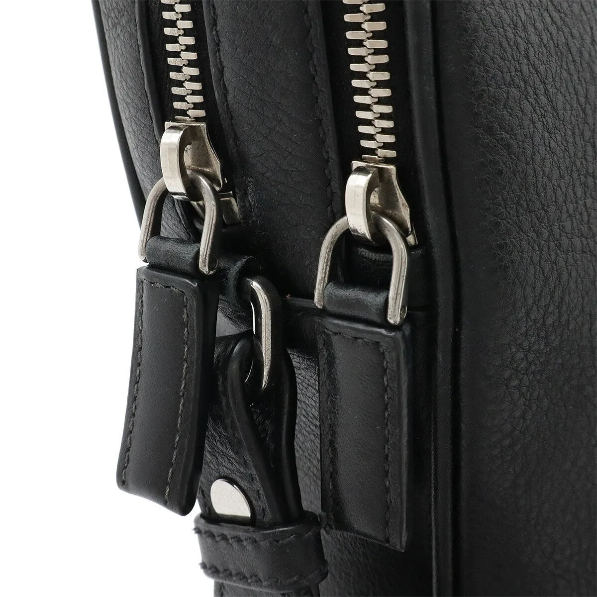 Prada Leather Triangle Logo Briefcase