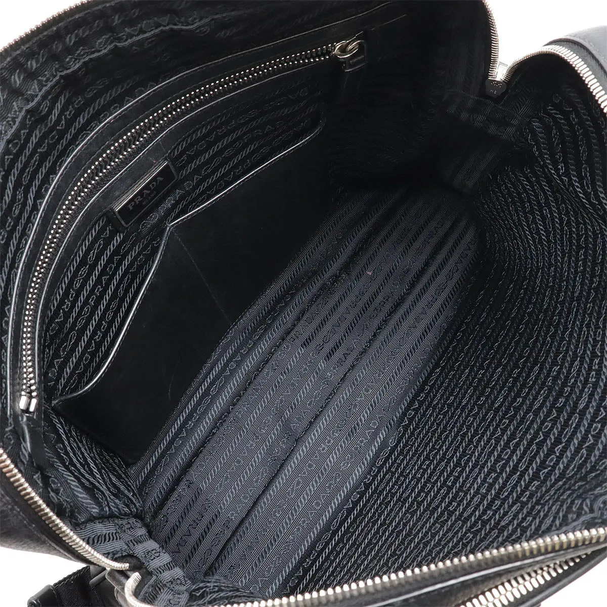 Prada Leather Triangle Logo Briefcase