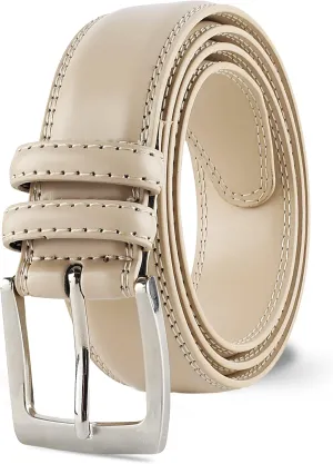 Prospero Comfort Men's Genuine Leather Belt 'ALL LEATHER' Classic Dress Casual Double Stitch 35mm