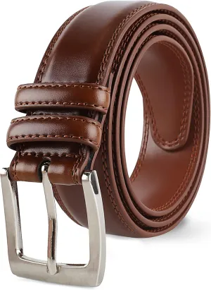 Prospero Comfort Men's Genuine Leather Belt 'ALL LEATHER' Classic Dress Casual Double Stitch 35mm