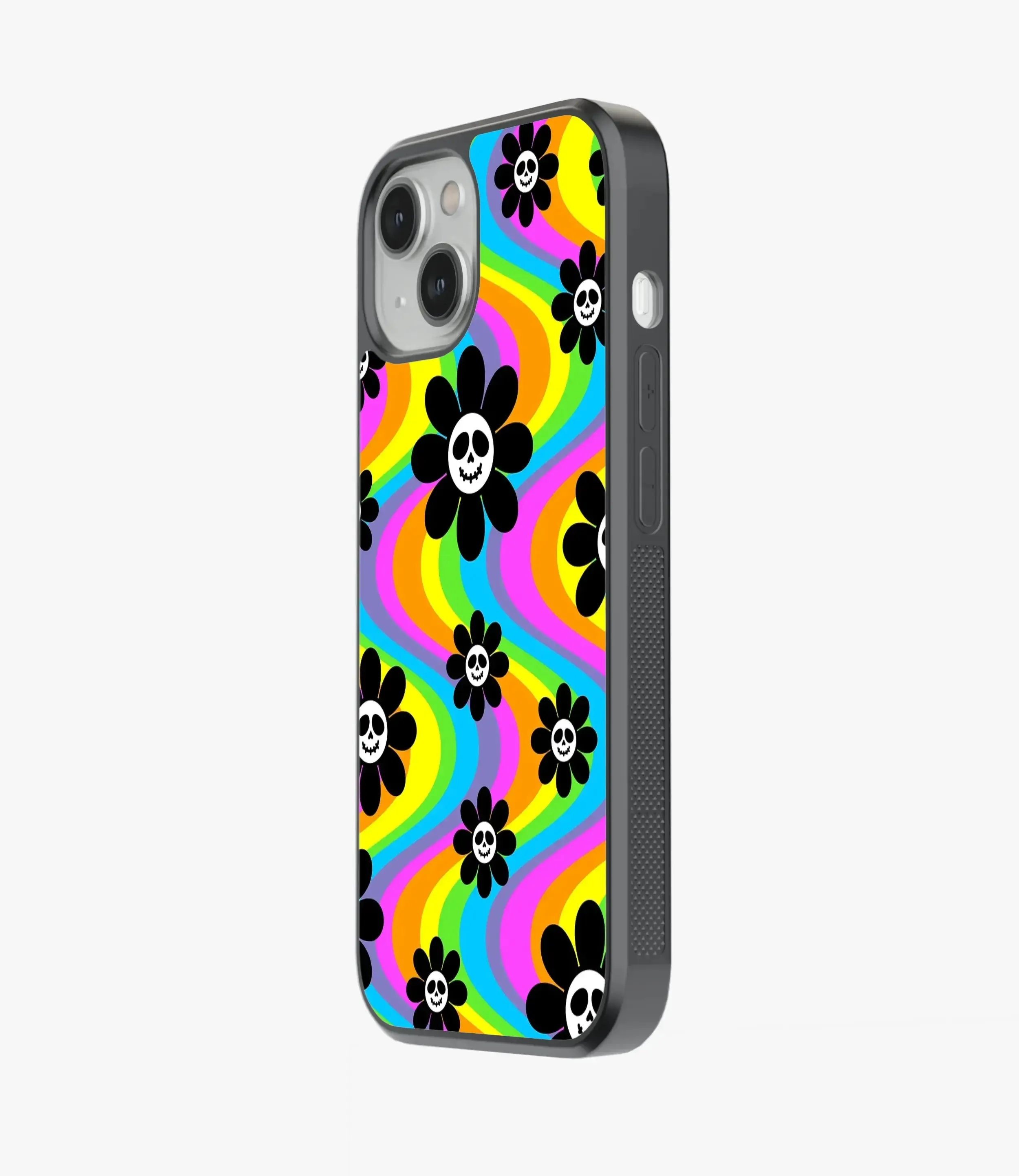Psychedelic Skull Smiley Glass Case