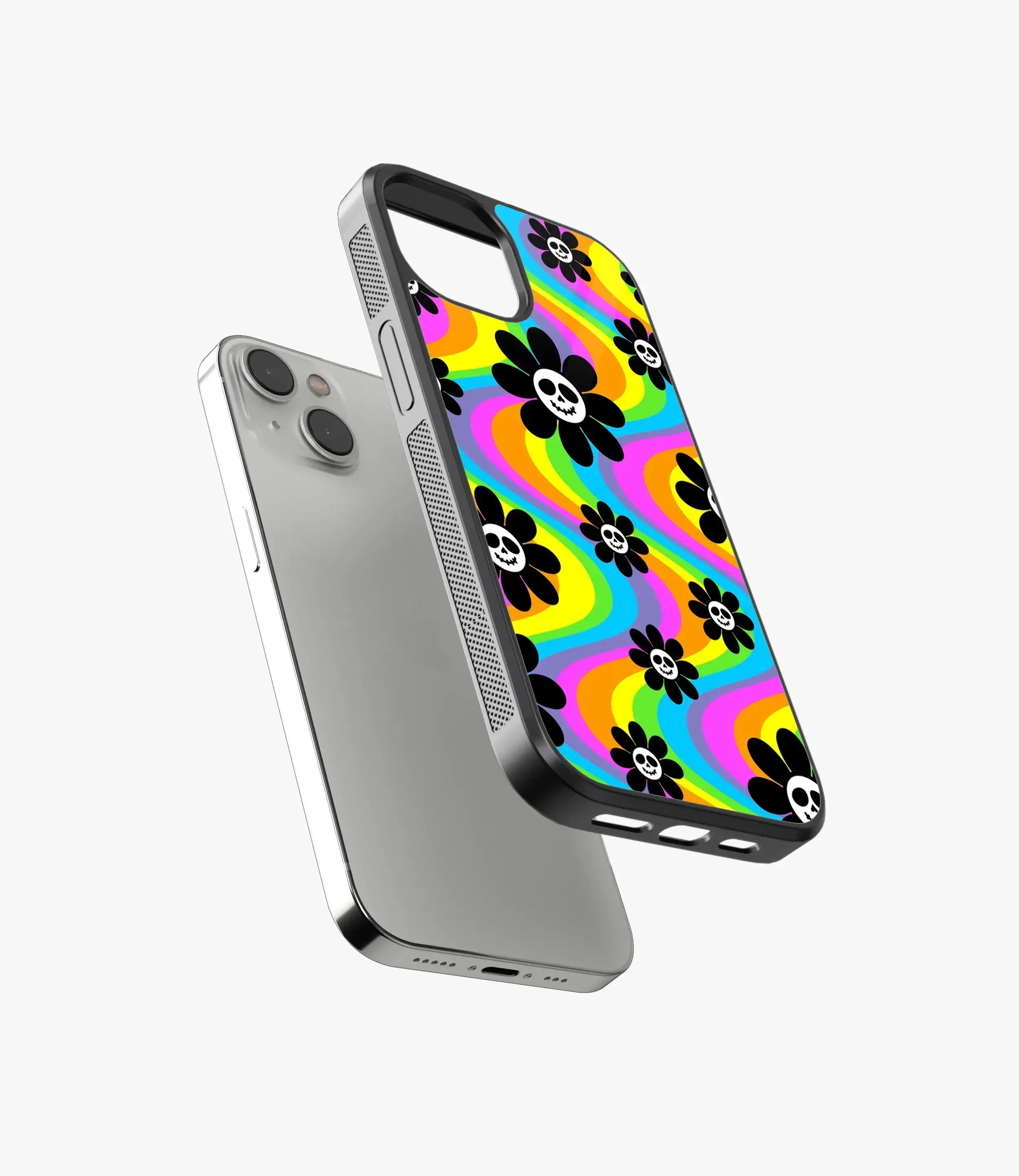 Psychedelic Skull Smiley Glass Case
