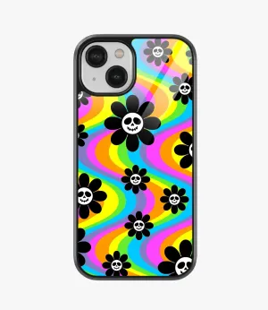 Psychedelic Skull Smiley Glass Case