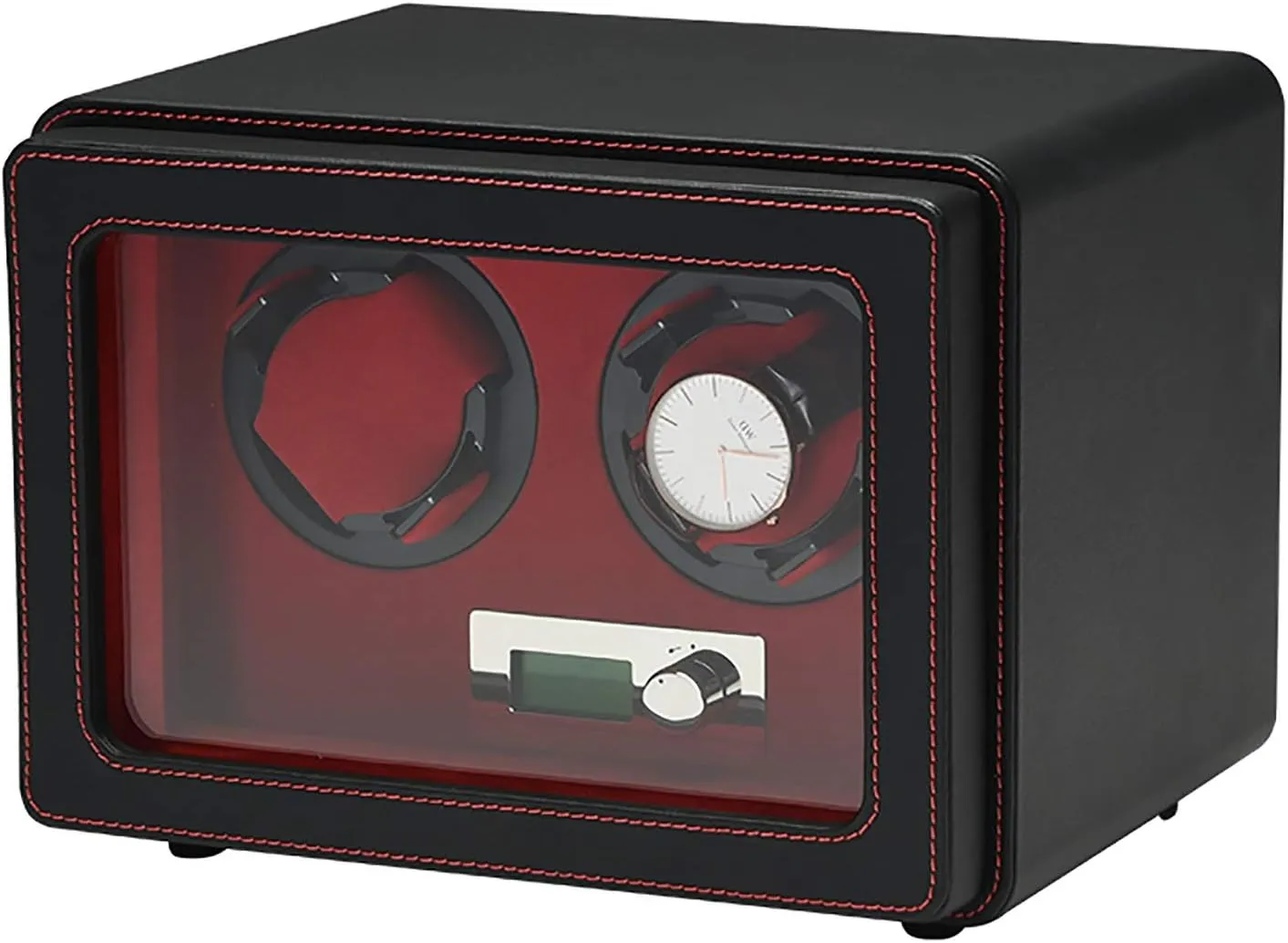 PU Leather Watch Shaker Home Mechanical Watches Automatic Turntable Anti-Magnetic Winding Watch Box Dust-Proof Watch Storage Case Quiet and Well Operated