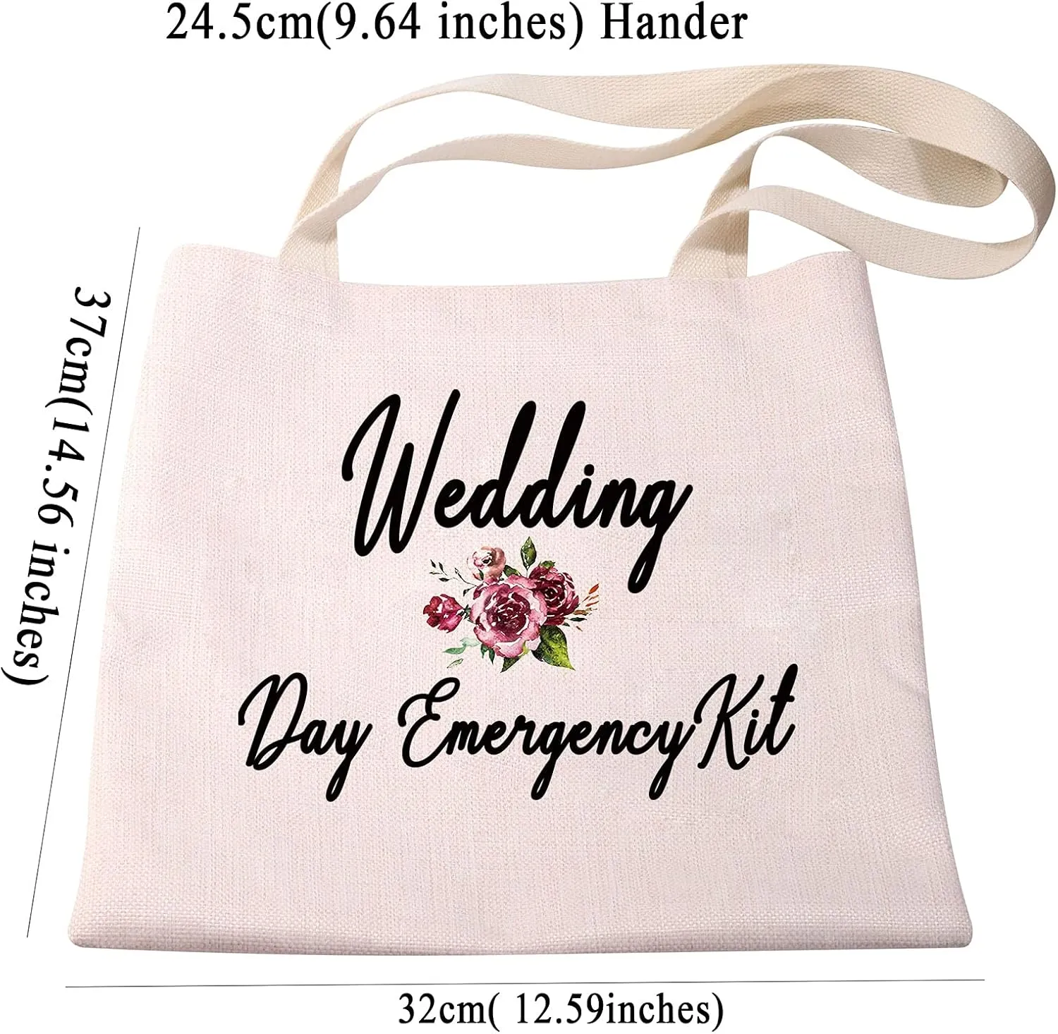 PXTIDY Bride Wedding Day Emergency Kit Bridal Shower Gift Wedding Survival Kit Makeup Bag Bride To Be Gift (tote bag)