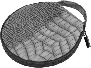 Qtqgoitem Crocodile Printed Faux Leather 20 Capacity DVD Bag Zipper Case Gray (model: c64 86c 844 6b5 4a7)