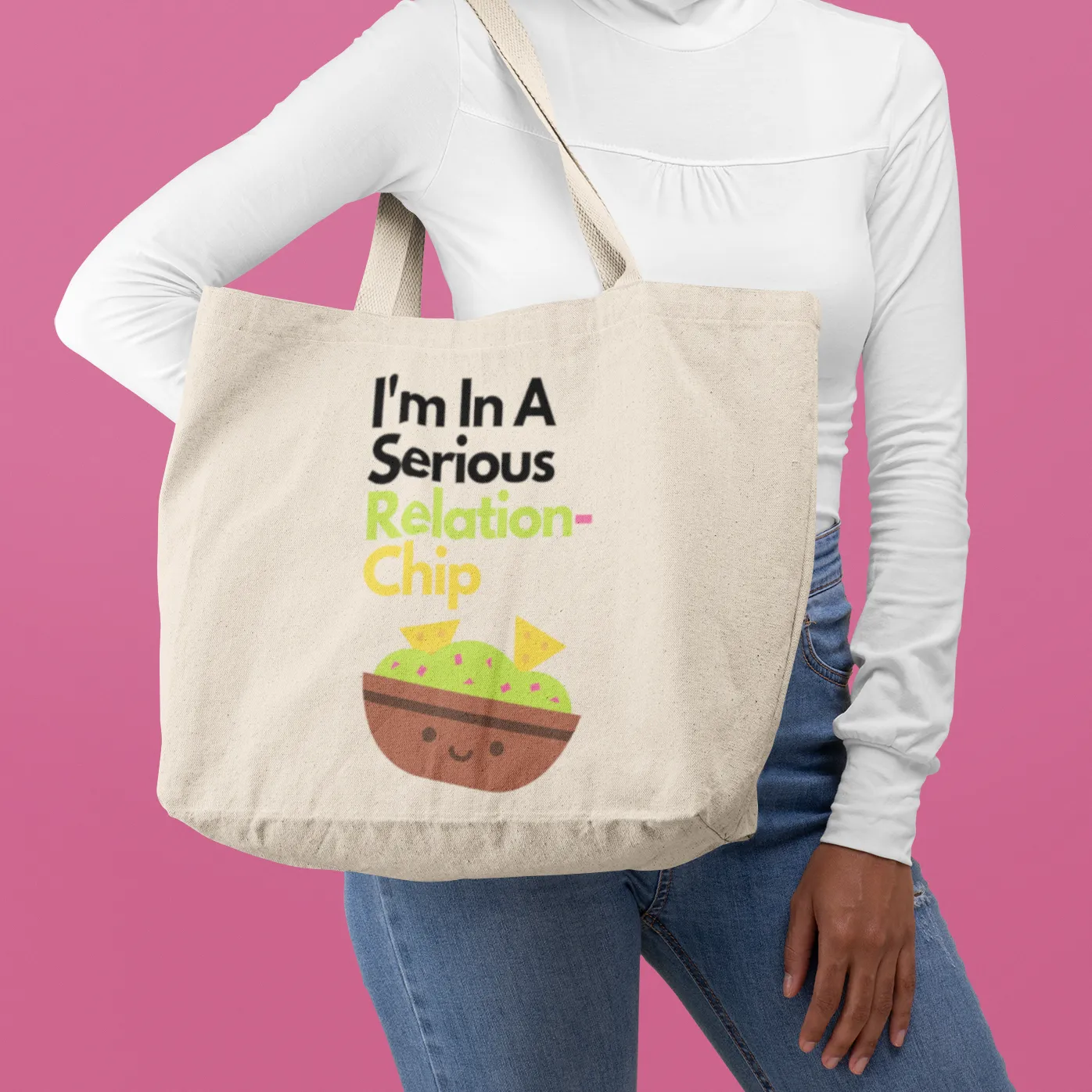 "Serious Relation-Chip" Canvas Tote