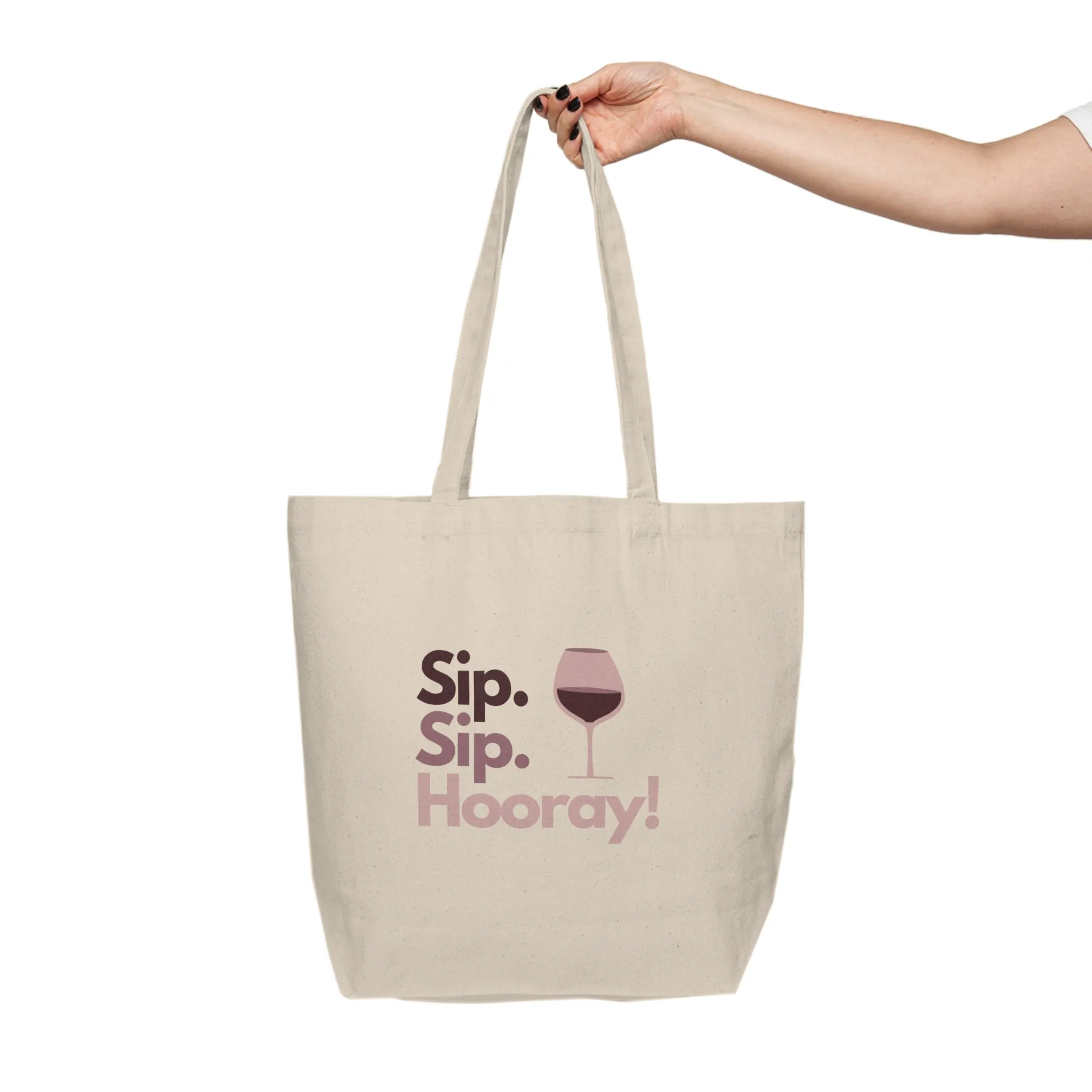 "Sip Sip Hooray" Canvas Tote