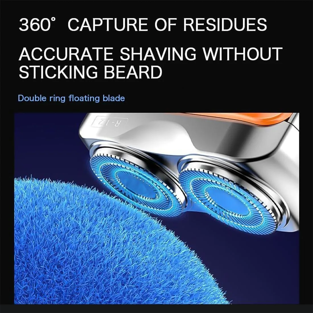 R-12 Luggage Electric Shaver, 2025 New Portable Rotary Dual Ring Electric Shaver, Suitcase Design, USB Rechargeable One-Button Long Lasting for Home Travel (1*slivery)