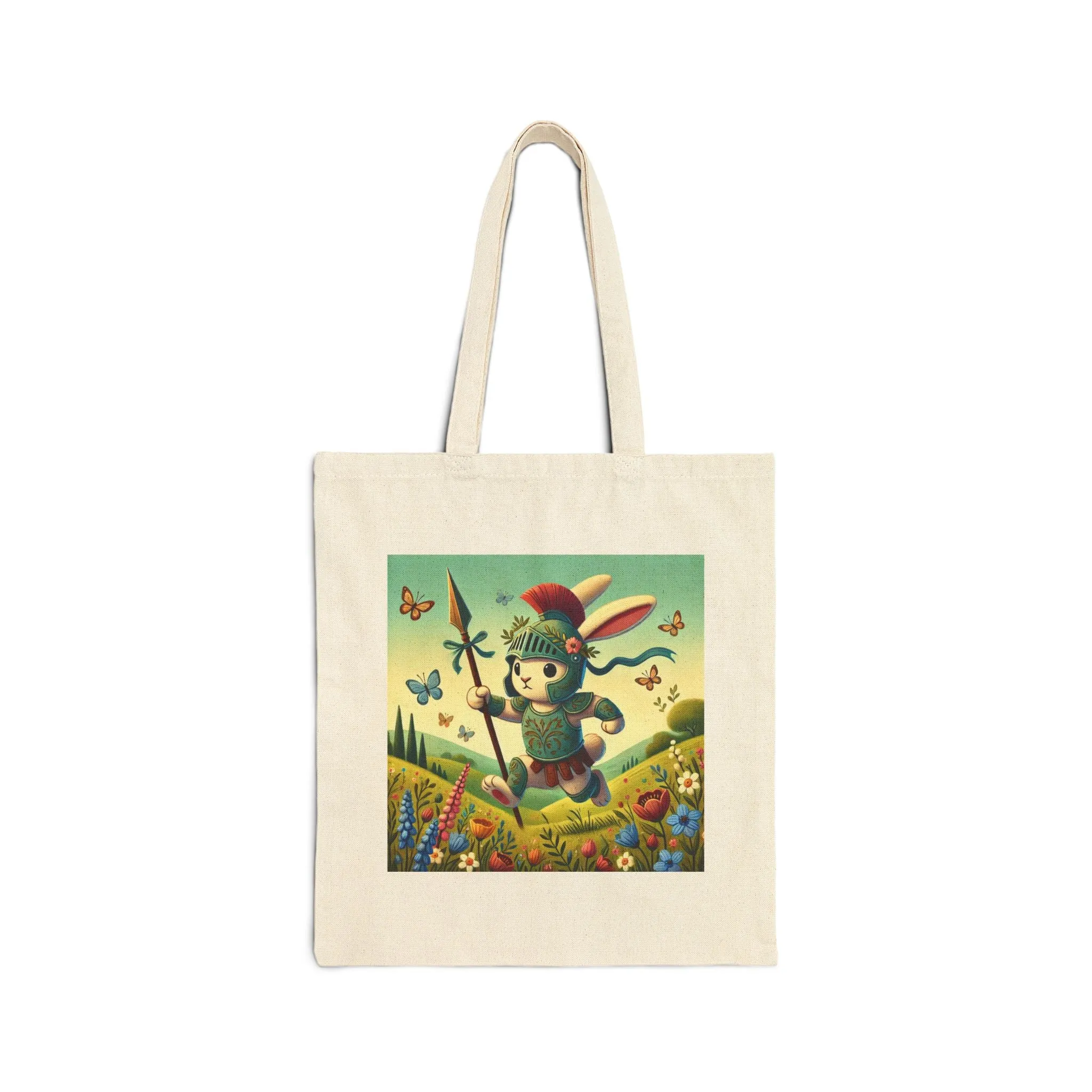 Rabbit Gladiator Cotton Canvas Tote Bag