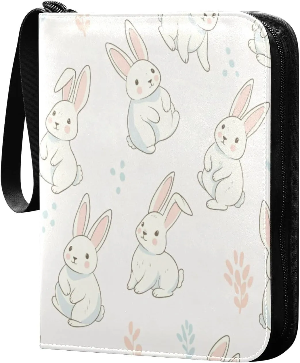 Rabbits Card Binder 4 Pockets, 400 Pockets Trading Card Binder Removable Card Albums Card Holder for Games, Sports, Football, Baseball Cards