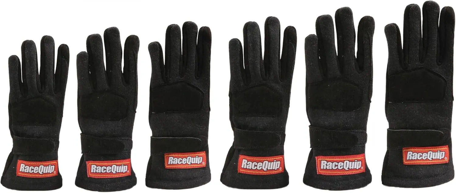 RaceQuip® 3550089RQP 355 Series Driving Gloves SFI 3.3/5 Black/Black Youth 3XS
