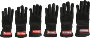 RaceQuip® 3550089RQP 355 Series Driving Gloves SFI 3.3/5 Black/Black Youth 3XS