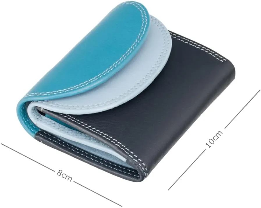 Rainbow Collection Small Leather Purse RFID and Tap and Go RB126 (Blue Multi)