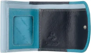 Rainbow Collection Small Leather Purse RFID and Tap and Go RB126 (Blue Multi)