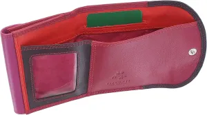 Rainbow Collection Small Leather Purse RFID and Tap and Go RB126 (Plum Multi)