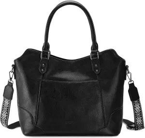 RAVUO Hobo Bag for Women, Vegan Leather Top Handle Handbag Shoulder Purse Chic Ladies Crossbody Bag W Guitar Strap