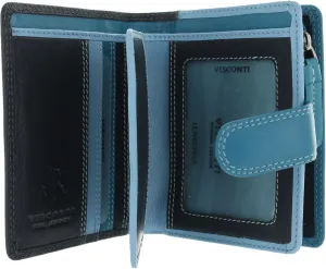 RB40 Multi Colored Navy/Prays/Sky Blue Small Soft Leather Ladies Wallet & Purse