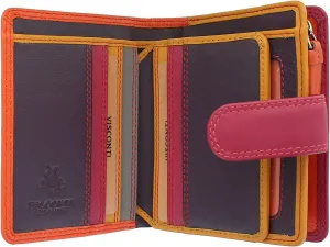 RB40 Multi Colored Small Soft Leather Ladies Wallet & Purse (Orange multi)