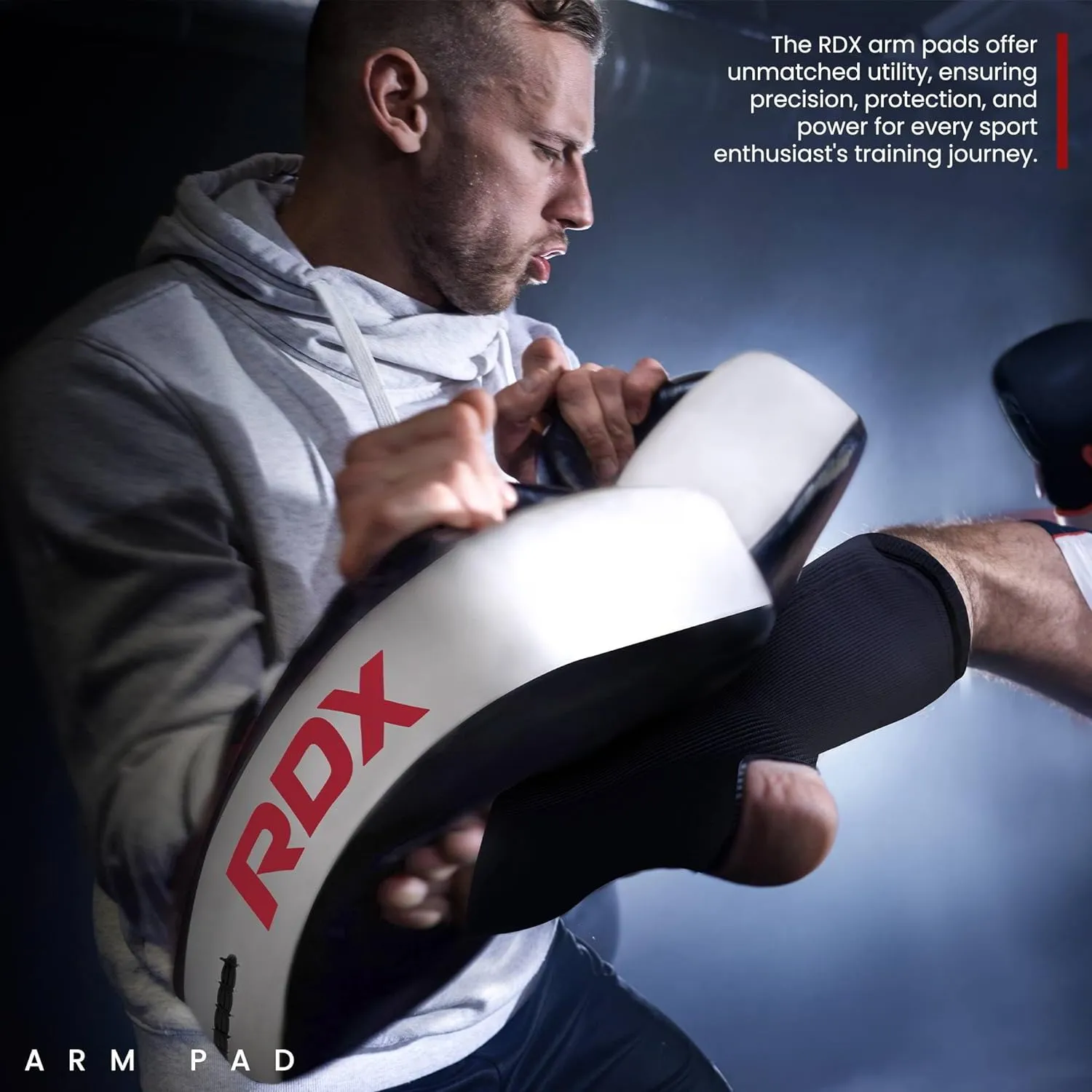 RDX Muay Thai Pad for Training, Curved Kickboxing Kicking Strike Shield, Coaching Kick Boxing, MMA, Martial Arts, Karate, Taekwondo, Punching, Foot, Knee and Elbow Target (One Pad Only)