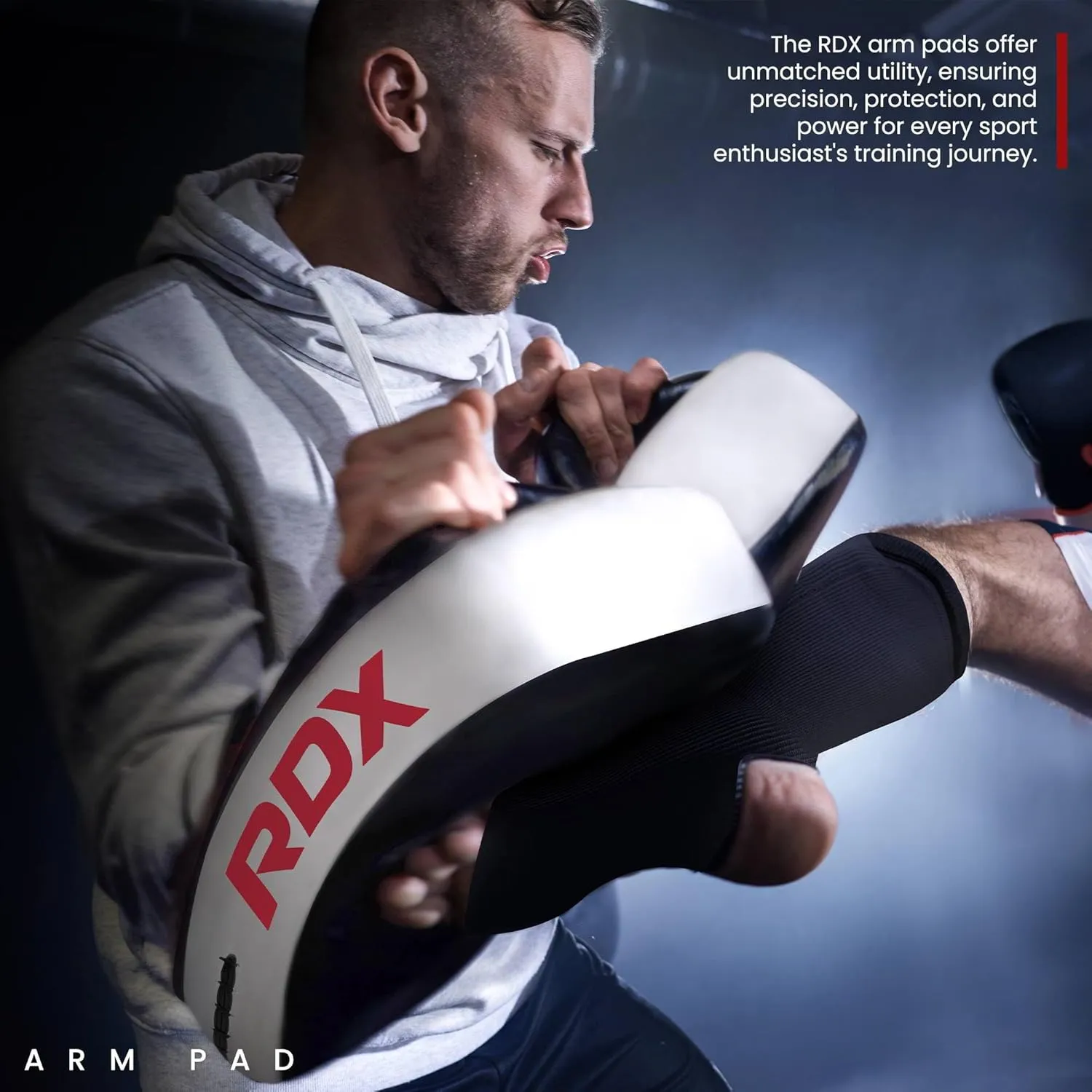 RDX Muay Thai Pad for Training, Curved Kickboxing Kicking Strike Shield, Coaching Kick Boxing, MMA, Martial Arts, Karate, Taekwondo, Punching, Foot, Knee and Elbow Target (One Pad Only)