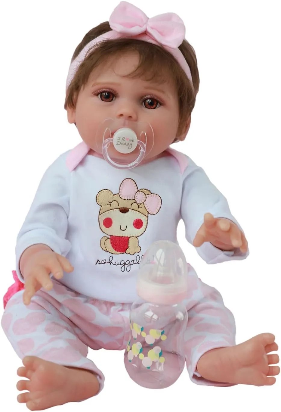 Realistic Reborn Baby Dolls - 18 Inch Silicone Baby Girl, Real Life Dolls with Full Body Vinyl, Newborn Lifelike Weighted Doll for Ages 3  Gift