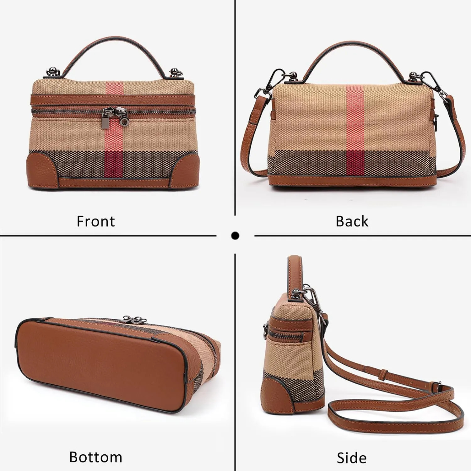 Rejolly Crossbody Bag for Women Small Top-Handle Pouch Purse Designer Shoulder Handbag Quiet Luxury Leather Trendy Purse