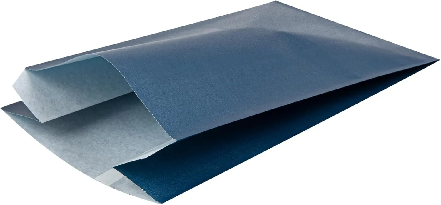 Restaurantware Bag Tek 4.9 x 3 x 8.7 Inch Paper Bags For Snacks 100 Durable French Fry Bags - Disposable Greaseproof Paper Midnight Blue Snack Bags For Popcorn Cookies Or Fries