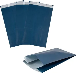 Restaurantware Bag Tek 4.9 x 3 x 8.7 Inch Paper Bags For Snacks 100 Durable French Fry Bags - Disposable Greaseproof Paper Midnight Blue Snack Bags For Popcorn Cookies Or Fries