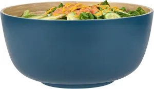 Restaurantware-Bambuddha 30 Ounce Large Salad Bowl, 1 Heavy-duty Round Salad Bowl - Sustainable, Reusable, Blue Bamboo Serving Bowl, For Serving Salads, Fruits, And Appetizers