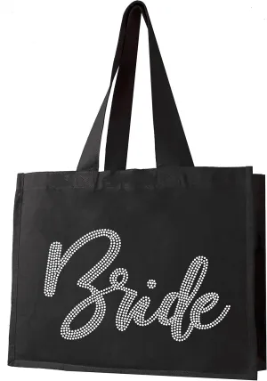 Rhinestone Canvas Bride Tote - Bride to Be Gift Bags JUMBO SIZE 18" x 14" Tote Bag - Tote Bag Bridal Gifts