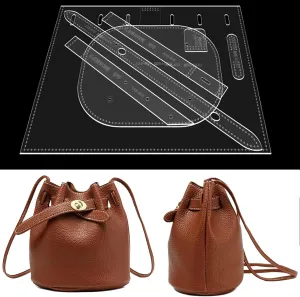 RIVEENY Leather Templates, Leather Patterns, Leather Wallet Making Kit, Acrylic Leather Patterns Templates for Bucket Bag Crossbody Handbag for Women