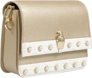 ROBERTO CAVALLI HXLPAY F92 Gold/White Shoulder Bag for womens