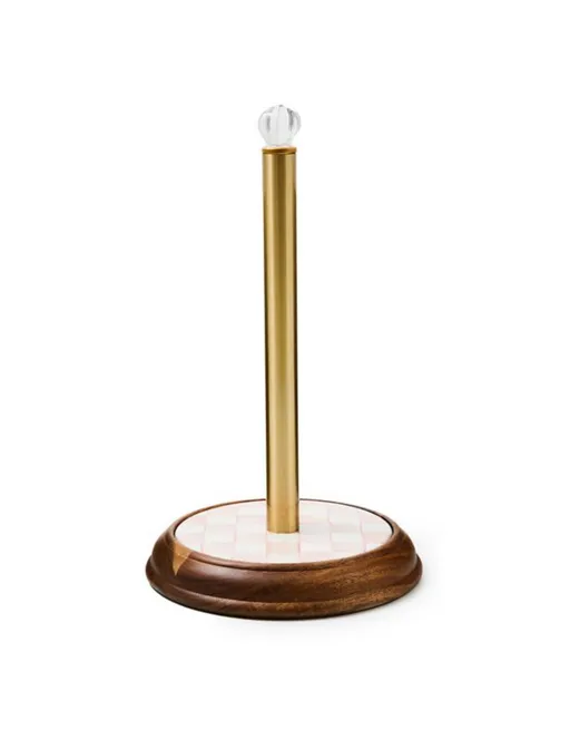 Rosy Check Wood Paper Towel Holder