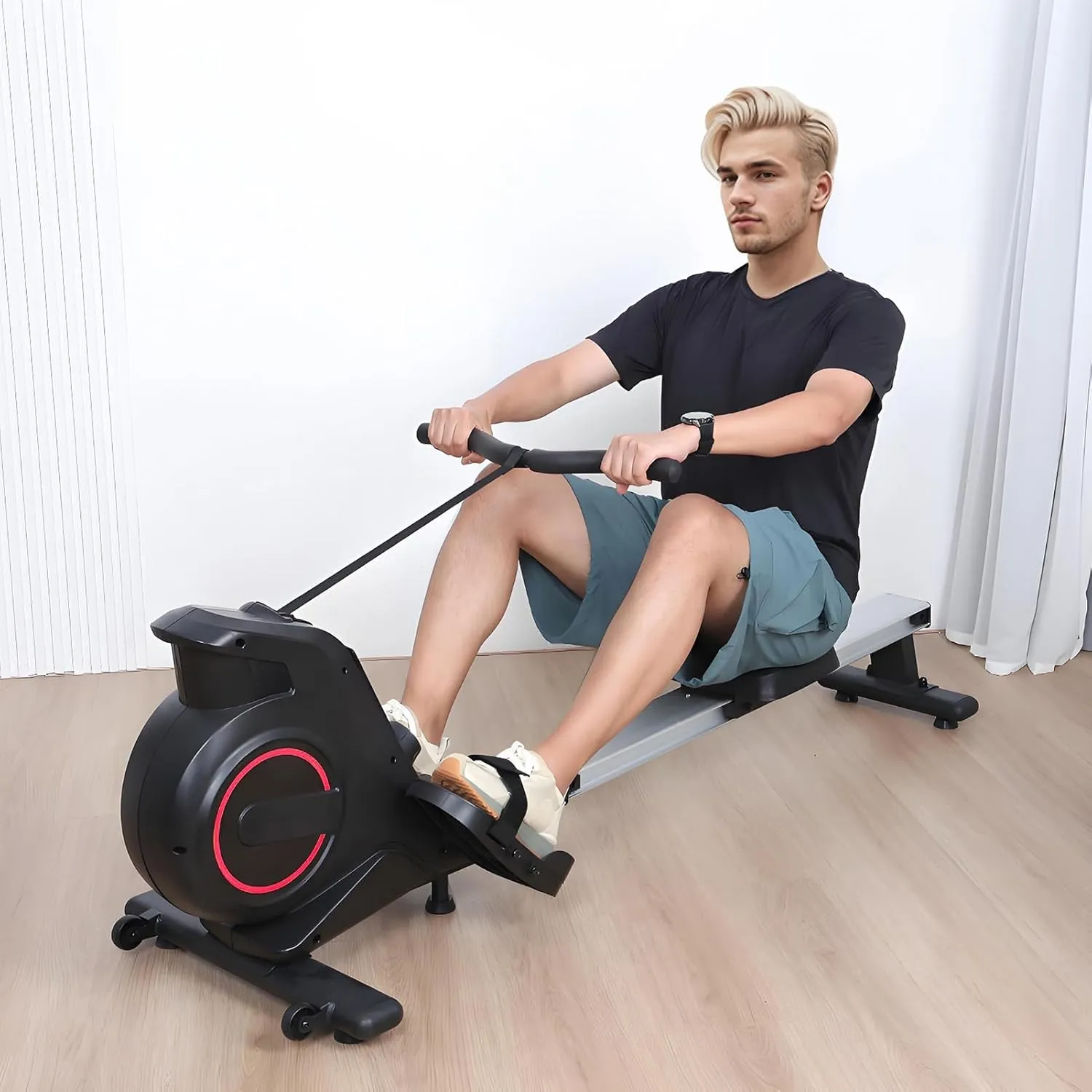 Rowing Machines for Home, Magnetic Rower Machine with Adjustable Resistance, Magnetron Flywheel Rowing Machine, Home Exercise Sunny Rowing Machine, Cardio Equipment