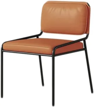 s s Minimalist Home Light Luxury Designer Leather Soft Bag Chair with Backrest Dining Room Chair Kitchen Chairs