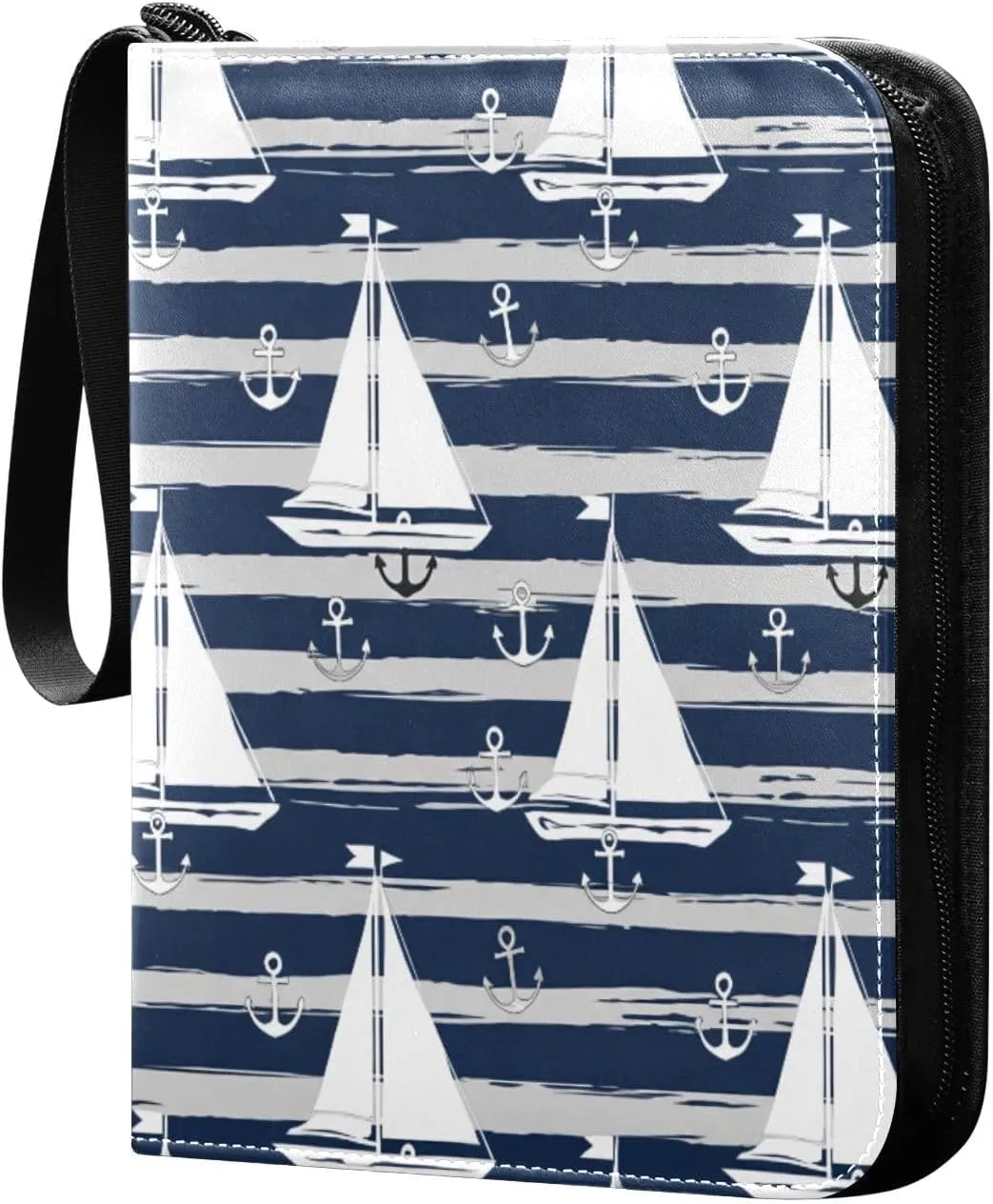 Sailboats Card Binder 4 Pockets, 400 Pockets Trading Card Binder Removable Card Albums Card Holder for Games, Sports, Football, Baseball Cards