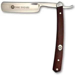 Saki Shears Professional Straight Razor for Men - Barber Shaving Razor - Stainless Steel, Wood Handle and Display Box (Hagane)