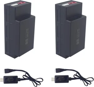 sea jump 2PCS 11.1V 1050mAh 3S Upgrade Lithium Battery with USB Charging Cable for MJX H16 H16P H16E H16H H16DR H16SC H16BM RC High-Speed Racing Car,Backup Battery