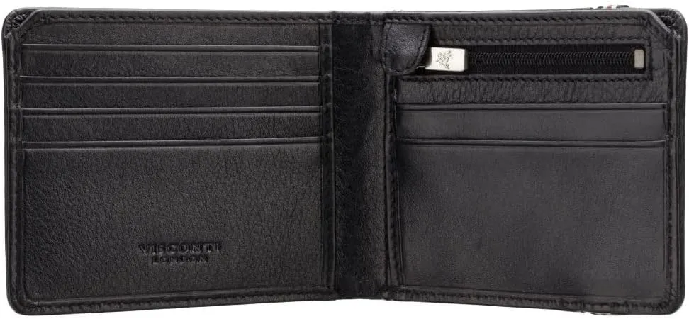 Segesta Elastic Closure Bi Fold Real Leather Tap and Go Slim Wallet Card Holder RFID