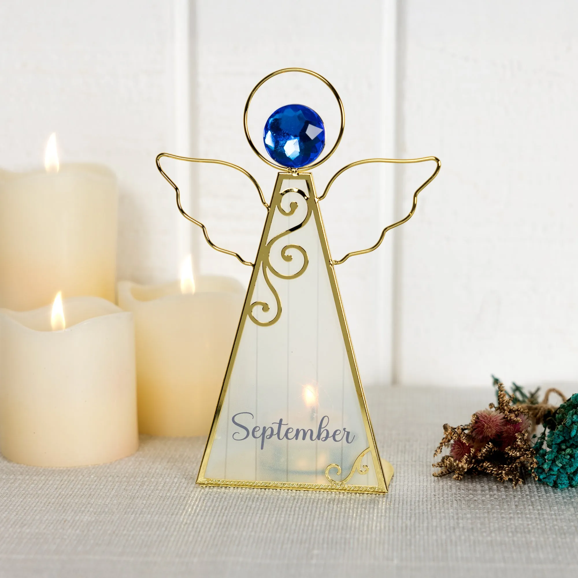 September 6.5" Monthly Angel Tea Light Holder