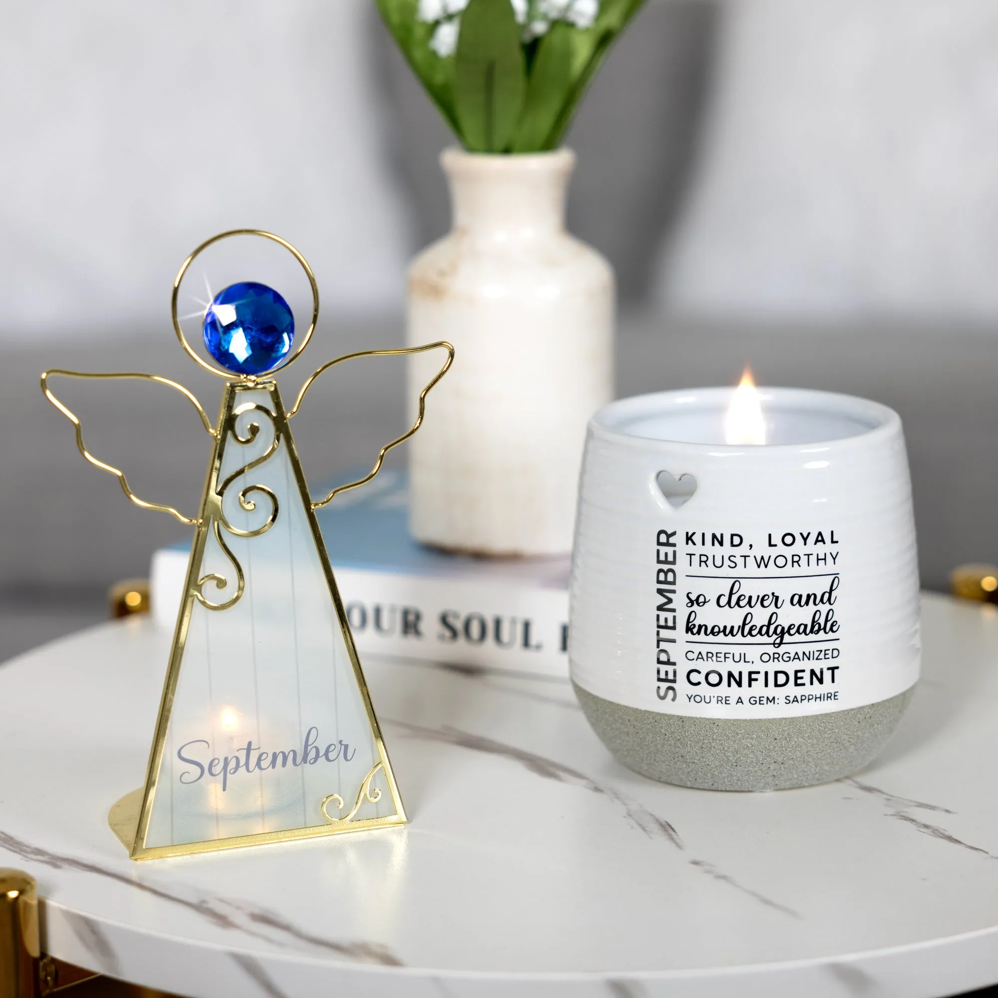 September 6.5" Monthly Angel Tea Light Holder