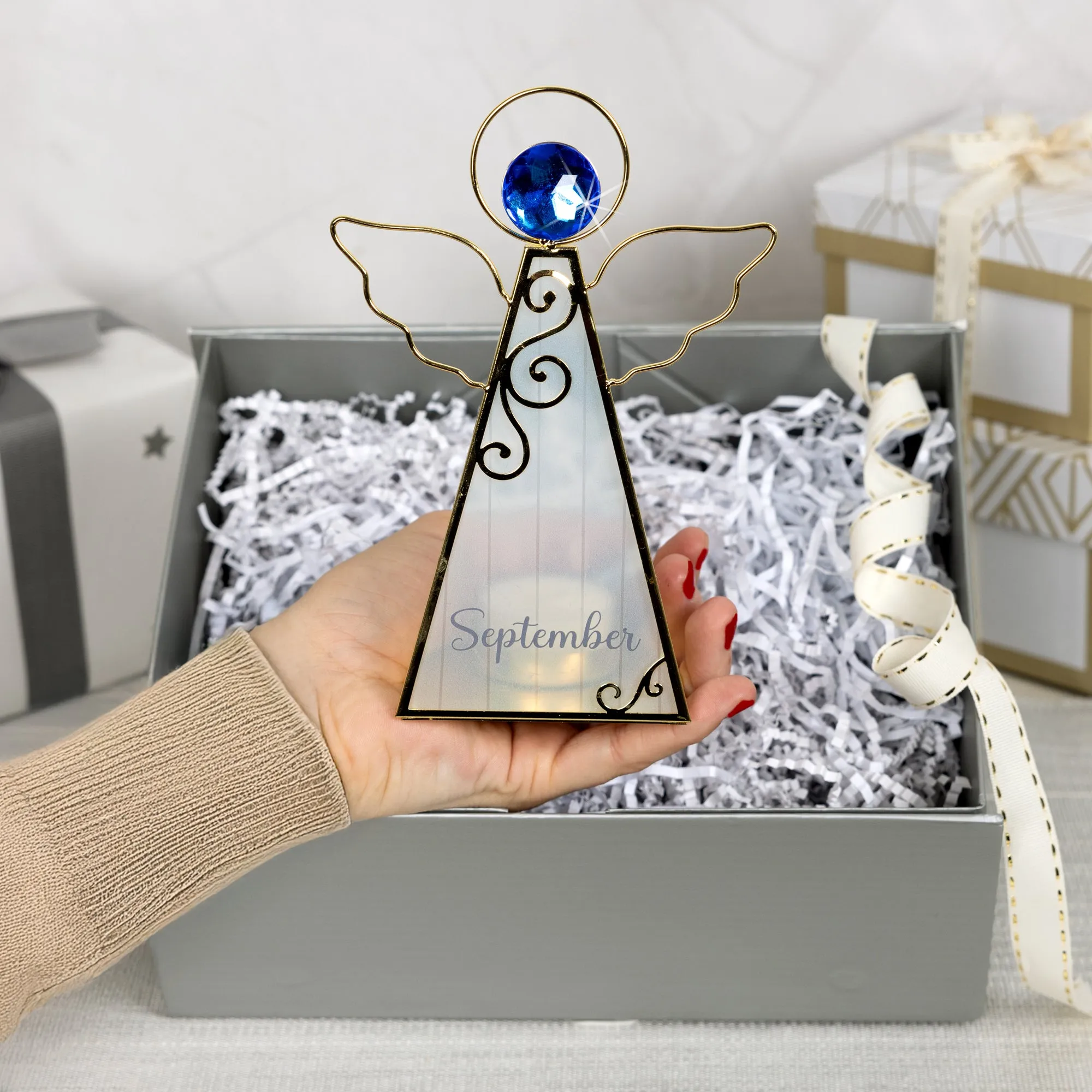 September 6.5" Monthly Angel Tea Light Holder