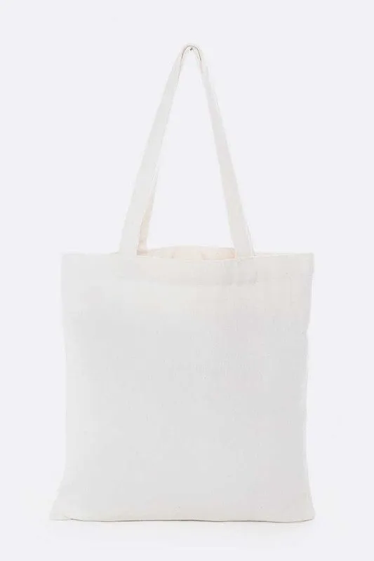 Sequins Lips Cotton Canvas Tote