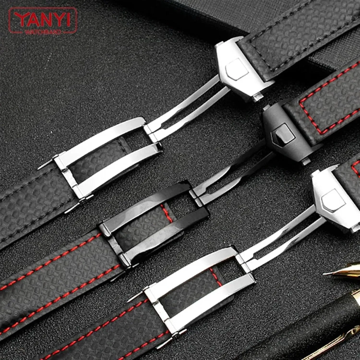 SERDAS Carbon fiber pattern Genuine Leather Strap 20mm 22m for tag he-uer F1 watchband wristwatches band leather watch bracelet