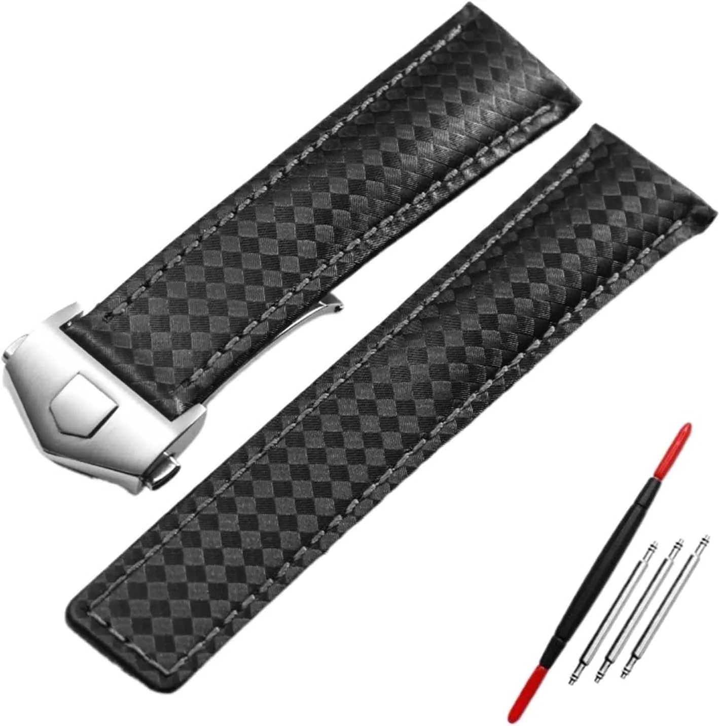SERDAS Carbon fiber pattern Genuine Leather Strap 20mm 22m for tag he-uer F1 watchband wristwatches band leather watch bracelet